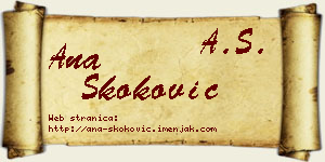 Ana Skoković vizit kartica